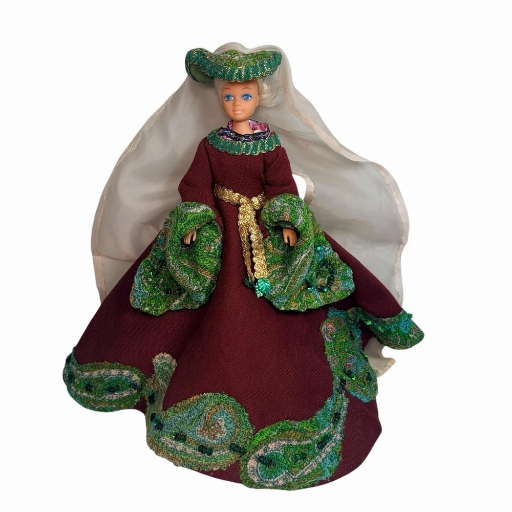 OOAK Tudor Renaissance Doll Gown & Veil - Fits‎ Barbie Fashion Dolls - Custom